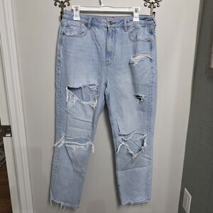 AMERICAN EAGLE Light Wash Distressed Jeans Size 12